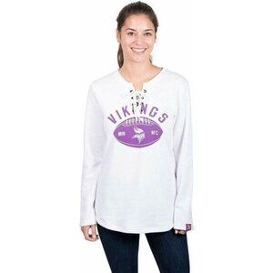 NFL Minnesota Vikings Sweatshirt (S) Women's Fleece Long Sleeve Lace up Football